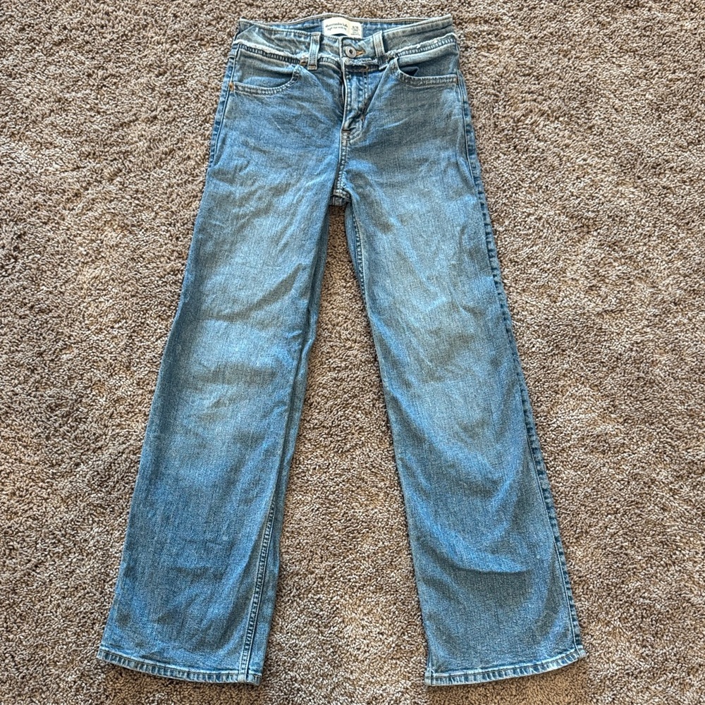 abercrombie kids High Rise Wide Leg Jeans